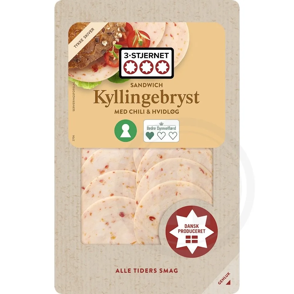 Kyllingebryst i skiver